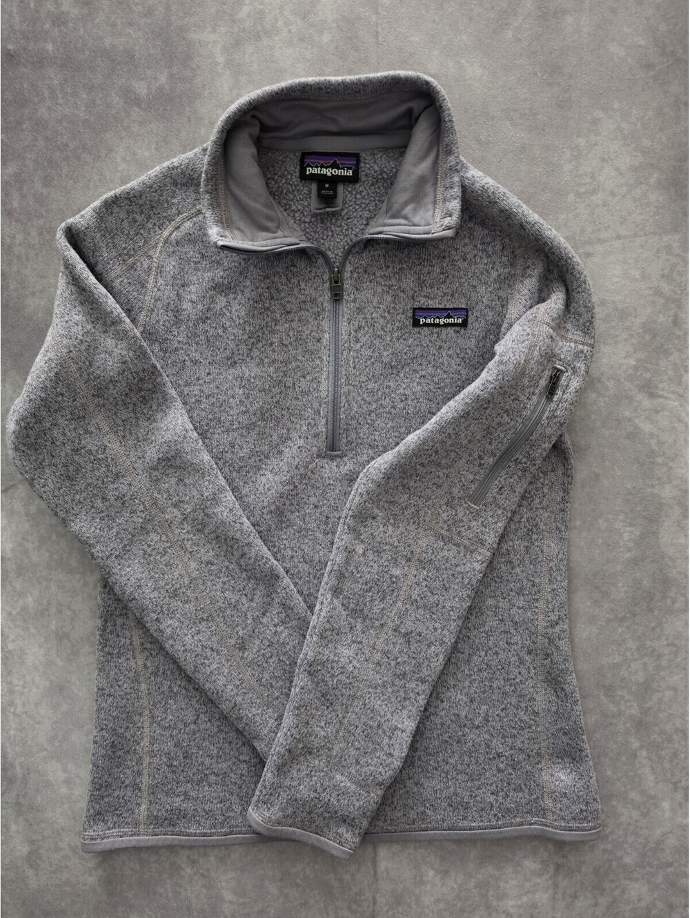 Patagonia Women's Medium Better Sweater 1/4 Zip Fleece Heather Gray Lavender.
